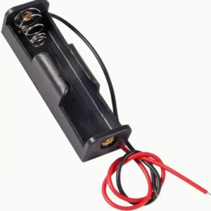 Single slot 18650 battery holder storage box with wire leads for lithium-ion rechargeable batteries