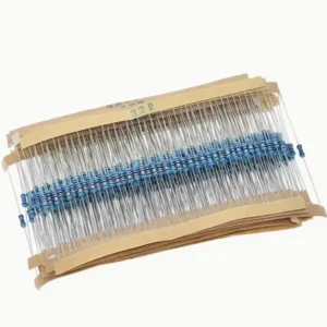 Metal film resistor mixed kit with 30 values from 1Ω to 1MΩ, 1/4W power rating, 1% tolerance, organized in a storage box for DIY electronics and Arduino projects