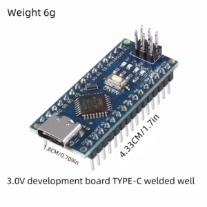 Nano 3.0 ATmega328P development board with Type-C interface compatible with Arduino IDE for DIY electronics.