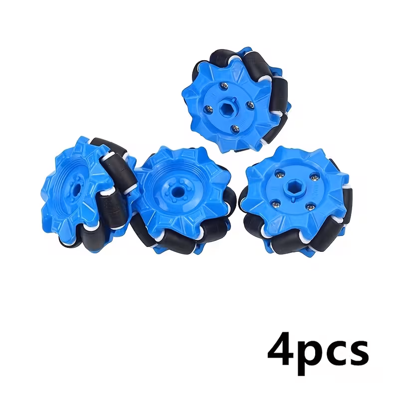 4PCS Mecanum Wheels Set – Omnidirectional Wheels for Robotics & DIY Cars (EV3 Compatible) 4pcs mecanum wheels omnidirectional robot wheels compatible with EV3 building blocks for DIY robotics cars.